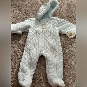 Little Me Quilted Velour Snowsuit Baby Size 6-9 Months
